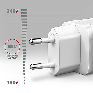 ACU-DPQ65W Сетевое зарядное устройство GaN, 65 Вт, 3 порта (USB-A + двойной USB-C), PD3.0/QC4+/PPS/Apple, белый