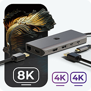 Док-станция IB-DK4061-CPD 12в1,2xHDMI, PD 100Вт