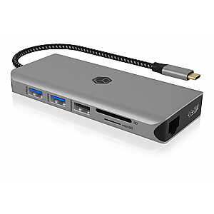 Док-станция IB-DK4061-CPD 12в1,2xHDMI, PD 100Вт