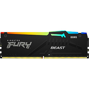 Atmintis Kingston Fury Beast RGB, DDR5, 16 GB, 4800 MHz, CL38 (KF548C38BBA-16)