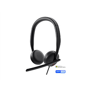 „Dell“ ausinės WH3024 Integruotas mikrofonas USB-C, USB-A juodas