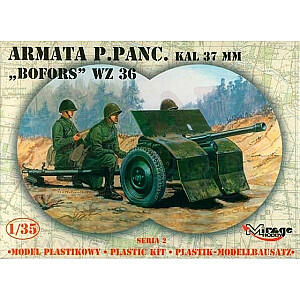 Plastikinis 37 mm Bofors WZ.36 prieštankinio ginklo modelis