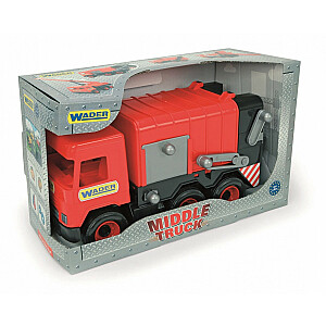 Raudonas Middle Truck šiukšliavežis dėžėje