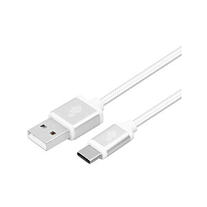 USB-USB C laidas, 2 m, sidabrinis siūlas