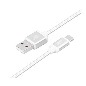 USB-USB C laidas, 2 m, sidabrinis siūlas