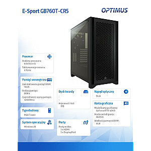 Kompiuteris E-Sport GB760T-CR5 i5-13600/16 GB/1 TB/RTX 4060 OC 8 GB/W11