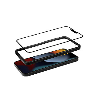 Antibakterinis 3D šarvuotas apsauginis stiklas, skirtas iPhone 14/iPhone 13/iPhone 13 Pro su montavimo rėmeliu