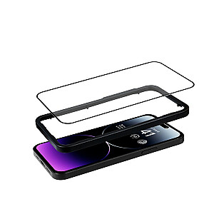 Antibakterinis 3D šarvuotas stiklas, skirtas iPhone 14 Pro Max apsauginiam stiklui su montavimo rėmeliu