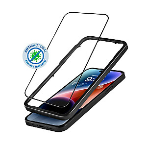 Antibakterinis 3D Armor Glass iPhone 14 Pro su tvirtinimo rėmeliu