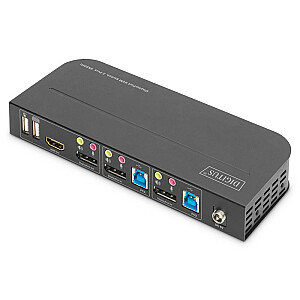 KVM jungiklis, 2 prievadai, DisplayPort - HDMI 2x1, 4K, 60 Hz, 2xUSB, garsas