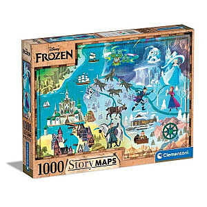Dėlionė 1000 vienetų Kompaktiški Disney žemėlapiai Frozen