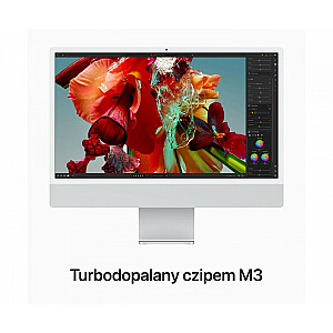 24 colių „iMac“: M3 8/10 8 GB SSD 512 GB – sidabrinis