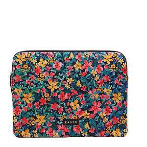 Casyx | Fits up to size 13 ”/14 " | Casyx for MacBook | SLVS-000023 | Sleeve | Canvas Flowers Dark | Waterproof