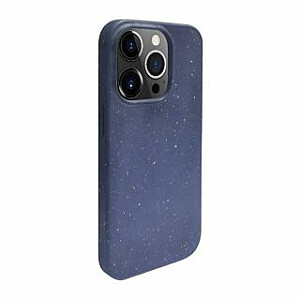 iLike Apple iPhone 14 Pro Silicone plastic case Eco Print Design Blue