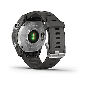 Garmin Fenix 7S sidabras su grafito dirželiu