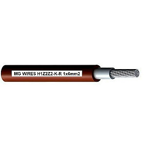Fotovoltinis kabelis // MG laidai // 1x6mm2, 0.6/1kV raudonas H1Z2Z2-K-R-6mm2 RD, 50m pak.