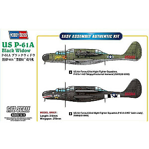 Amerikietiškas P-61A Black Widow modelio rinkinys