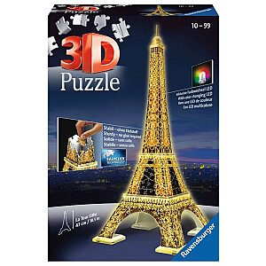 Dėlionė 216 dalių 3D Eifelio bokštas naktį