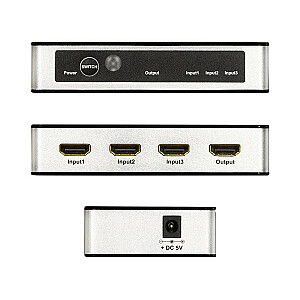 Переключатель 3x1 HDMI, 4K 60Гц, с пультом ДУ