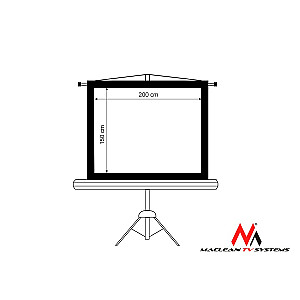 Maclean projekcinis ekranas, stovas, 100", 200x150, 4:3, MC-595