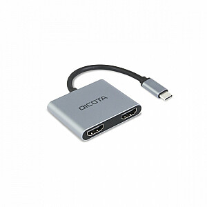 Nešiojamas USB-C 4-in-1 dokas 4K 2xHDMI 100W PD dokas