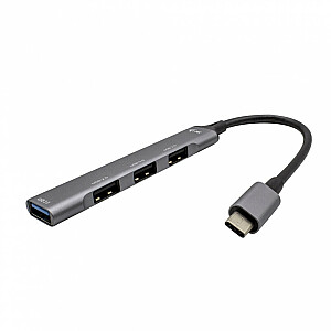 i-tec USB-C metalinis HUB Mini, 4 USB: 1x USB 3.0 + 3x USB 2.0