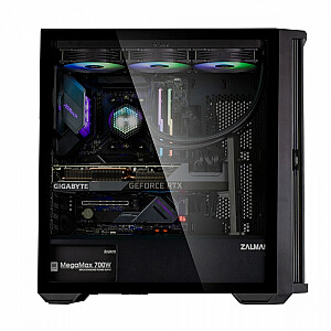 Z10 ATX Mid Tower dėklas, juodas, x4 ventiliatorius