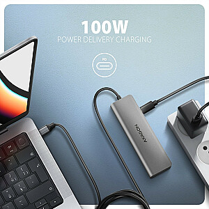 HMC-5H Wieloportowy концентратор USB-C 3.2 Gen 1, 3x USB-A, 4K HDMI, PD 100 Вт, кабель USB-C длиной 100 см