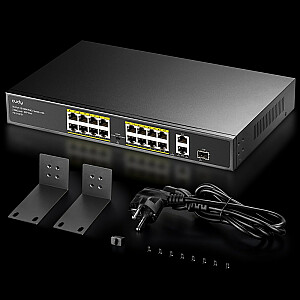 FS1018PS1 16xFE PoE+ 200 W, 1xSFP jungiklis