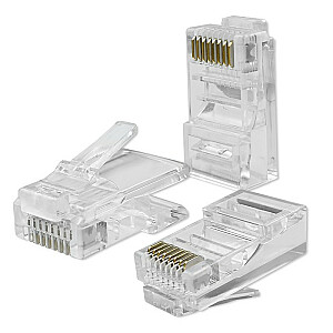 Modulinė RJ45 jungtis | CAT5e | USP | Auksuoti kontaktai | 100 vnt