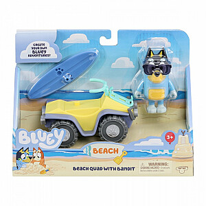 Mini Bluey Beach transporto priemonių figūrėlių rinkinys