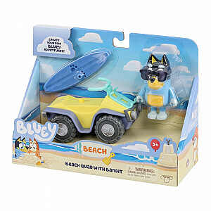 Mini Bluey Beach transporto priemonių figūrėlių rinkinys