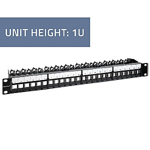 Патч-панель для 19" RACK шкафов | 24 порта | 1U | UTP | Черный