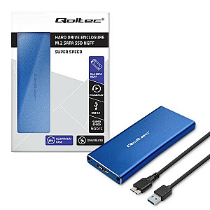 Būstas | M.2 SSD lizdas | SATA | NGFF | USB 3.0 | Super greitis 5 Gbps | 2 TB | Mėlyna