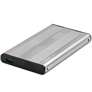 Būstas | kišenė 2,5 colio HDD SSD SATA3 diskams | USB 3.0 | sidabras