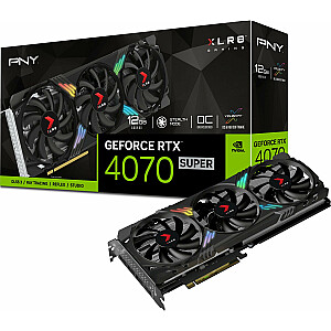 Vaizdo įrašas PNY GeForce RTX 4070 SUPER XLR8 Gaming Verto Epic-X RGB OC 12 ГБ GDDR6X (VCG4070S12TFXXPB1-O)