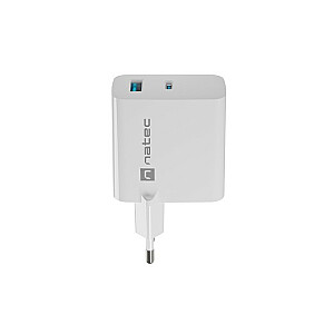 Ribera GAN 1X USB-A + 1X USB-C 45W įkroviklis Baltas