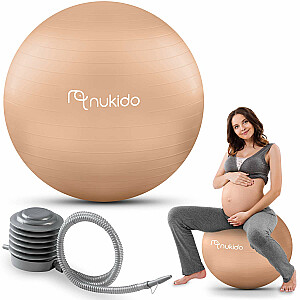 Aerobikos kamuolys nėščiosioms 65 cm NS-951 smėlio spalvos