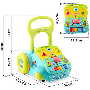 Mokomieji vaikštynės su muzika 2in1 RK-744 Ricokids turquoise