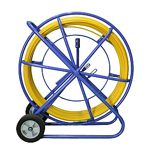Съемник пилотного кабеля из стеклопластика FRP, 11 мм, 150 м, с колесами, желтый