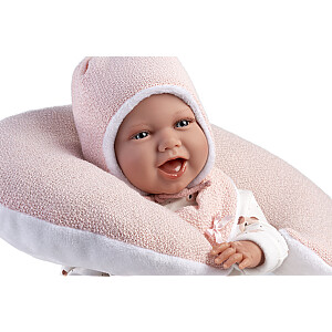 Kūdikių lėlytė Mimi 42 cm (pagalvė, juokiasi, kalba, su čiulptuku, minkštas kūnas) Ispanija LL74104