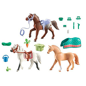 Rinkinys su arklio figūrėlėmis 71356 3 arkliai: Morgan, Quarter Horse ir Angloar