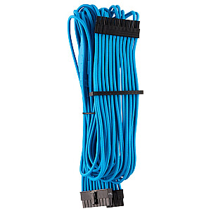 „Corsair Premium“ 24 kontaktų ATX kabelis su rankovėmis (4 kartos) – mėlynas