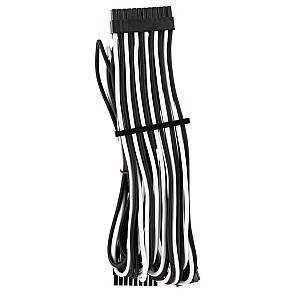 „Corsair Premium“ 24 kontaktų ATX kabelis su rankovėmis (4 kartos) – baltas/juodas