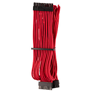 „Corsair Premium“ 24 kontaktų ATX kabelis su rankovėmis (4 kartos) – raudonas