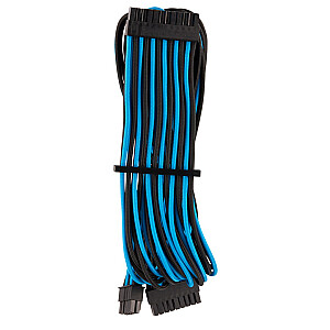 „Corsair Premium“ 24 kontaktų ATX kabelis su rankovėmis (4 kartos) – mėlynas/juodas