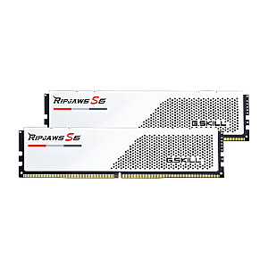 G.Skill Ripjaws S5, DDR5-5600, CL28, Intel XMP 3.0 – 64GB dvigubas komplektas, baltas