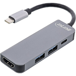 Daugiafunkcinis šakotuvas InLine USB 3.2, 1x USB-C, 2x USB-A, HDMI,
