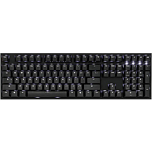 Ducky One 2 PBT apšviesta žaidimų klaviatūra, MX sidabrinė, baltas LED – juodas
