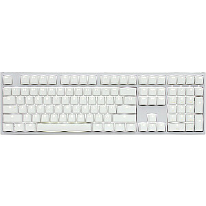 Ducky One 2 White Edition PBT žaidimų klaviatūra, MX-raudona, baltas LED - baltas